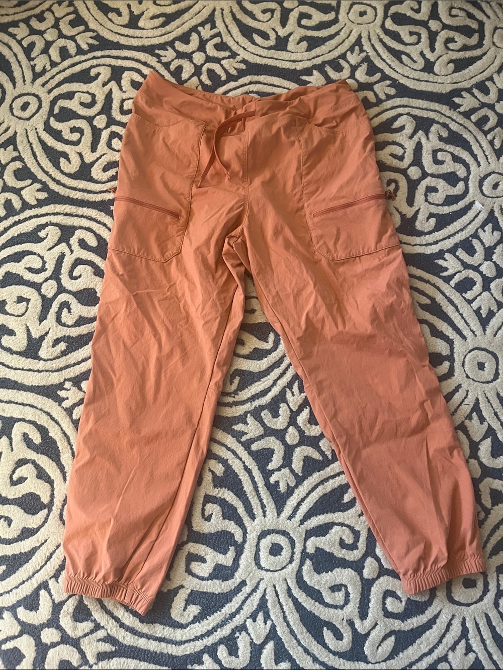 Patagonia Lightweight Drawstring Jogger Hiking Cargo Orange Pull On Pants XL